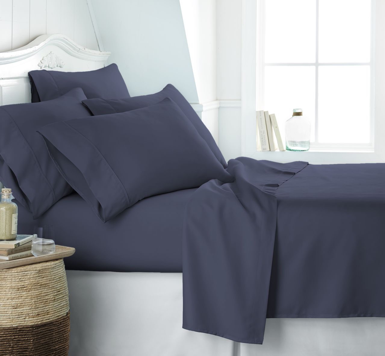 Luxury Linens™ Premium Ultra Soft 6 Piece Bed Sheet Set - Queen - Navy