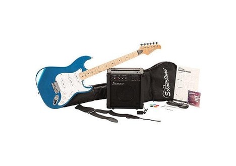 Silvertone SS10 Citation Electric Guitar Package, Candy Blue