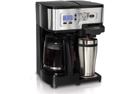 Hamilton Beach 12-Cup 2-Way FlexBrew Coffee Maker, Silver/Black